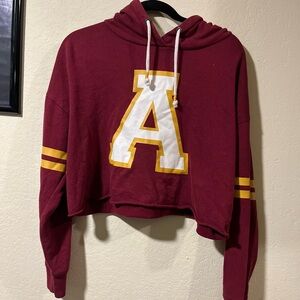 Forever 21 Maroon Hoodie with Mustard Detail